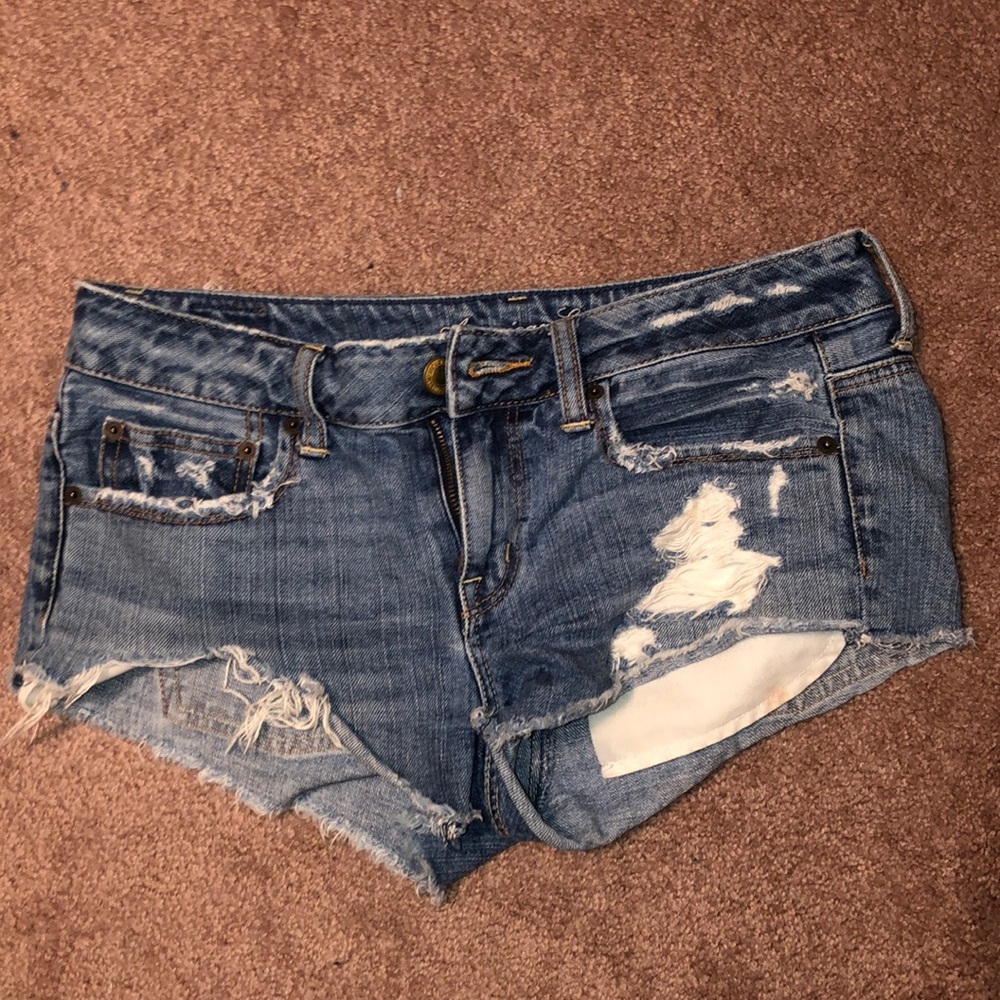 American Eagle  jean shorts with rips